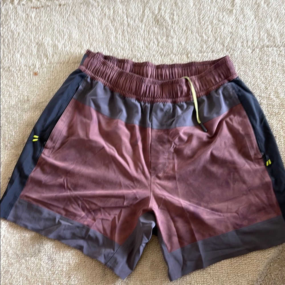 Lululemon Athletica Burgundy and Gray Athletic Shorts